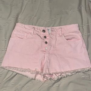 Forever 21 Light Pink High Waisted Denim Shorts